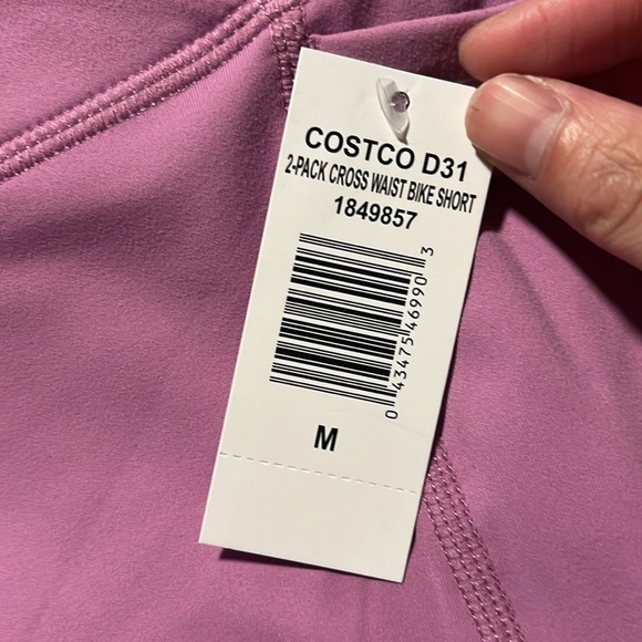 New Danskin Women's Cross Waist Bike Short, 2-pack black pink - Picture 5 of 7